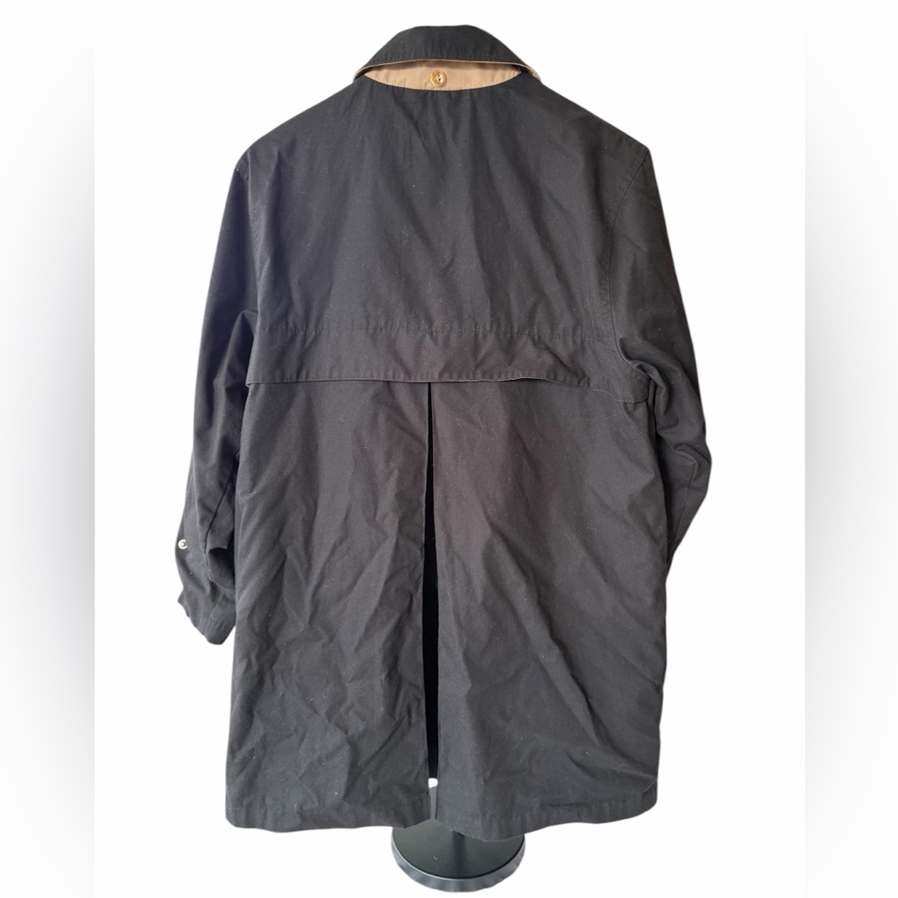London Fog Women's Vintage Trench Coat Black/Beige 90’s Classic Outdoor Size S - Picture 5 of 11
